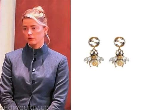 amber heard bee earrings gucci|gucci butterfly earrings.